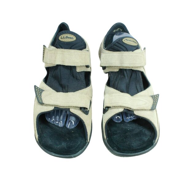 LL Bean Tan Suede Hook & Loop Comfort Strappy Hiking Outdoor Sandals Size 13 M main image 9